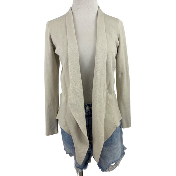 Eileen Fisher Sweater Women's Petite Small Open Front Cardigan Silk Blend Cream - Picture 1 of 10